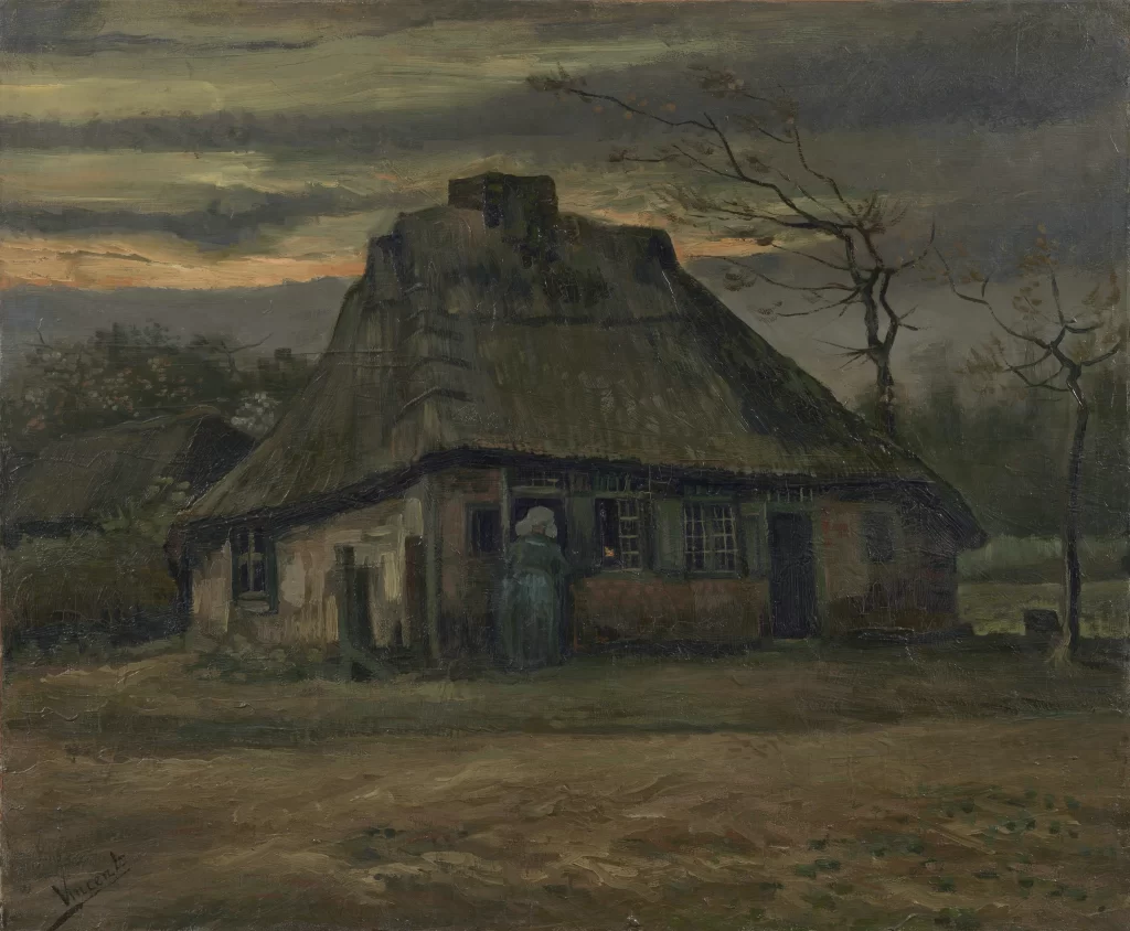 Straw Hut at Dusk Van Gogh