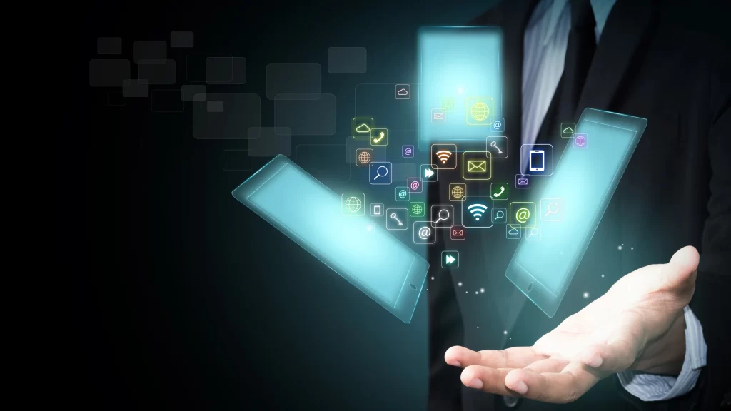 technology digital communication innovation connectivity interface