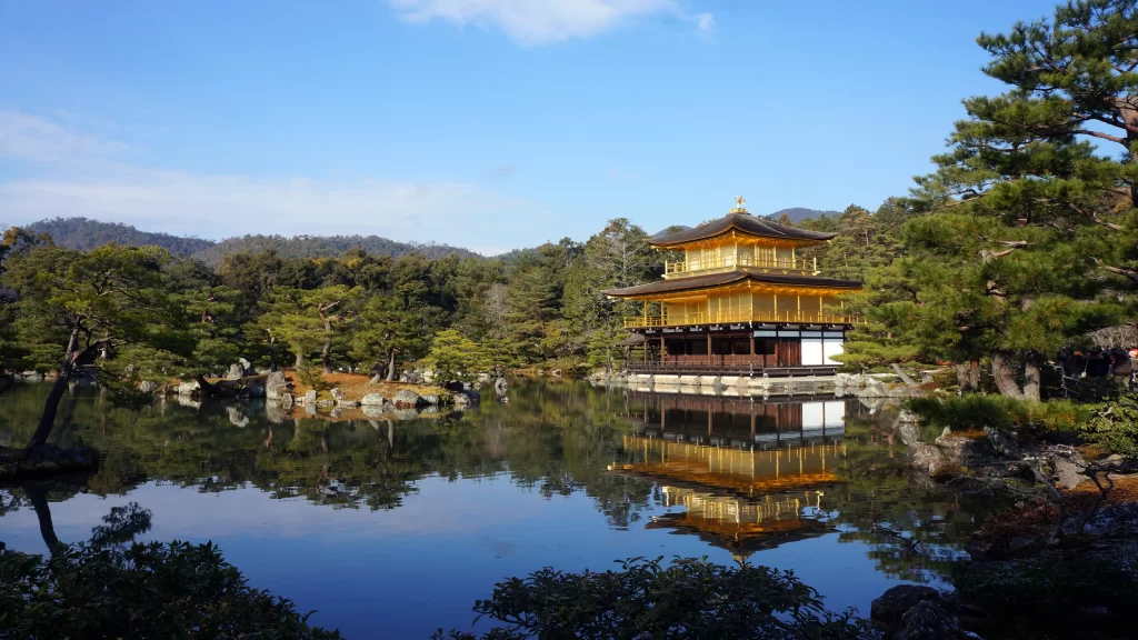 temple reflection pond trees architecture landscape