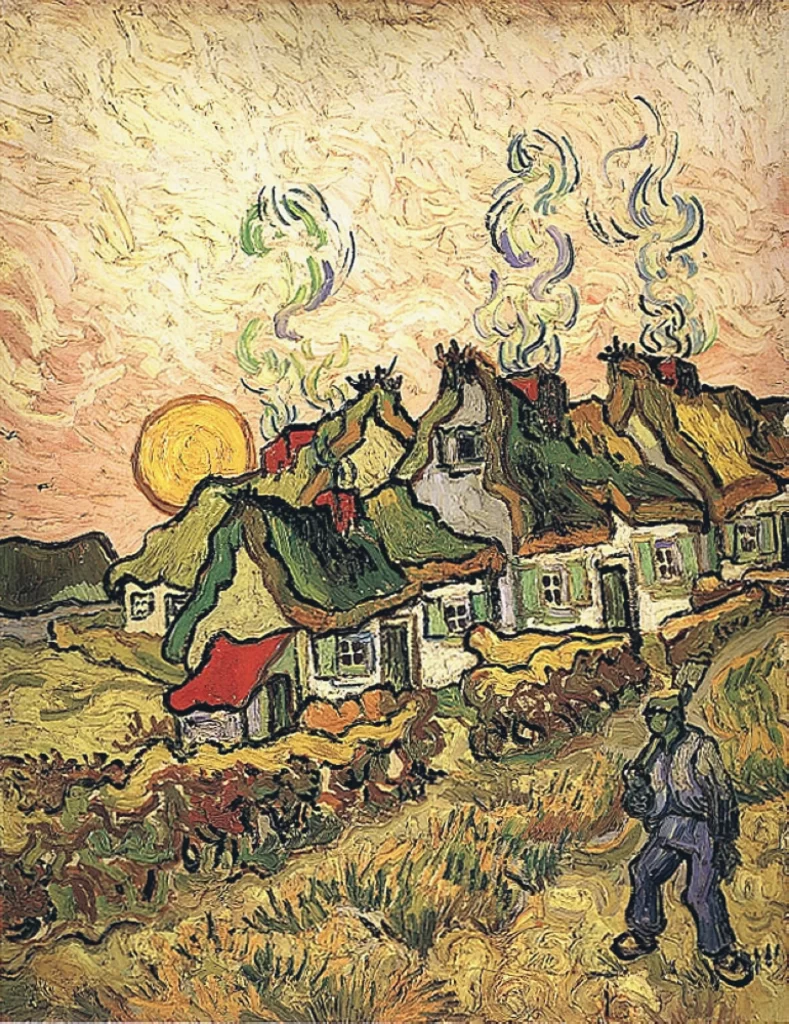 Thached Cottages in the Sunshine Reminiscense of the North Van Gogh