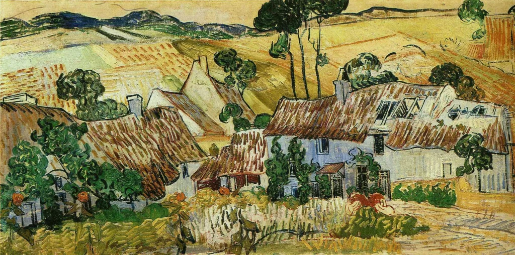 Thatched Houses against a Hill Van Gogh