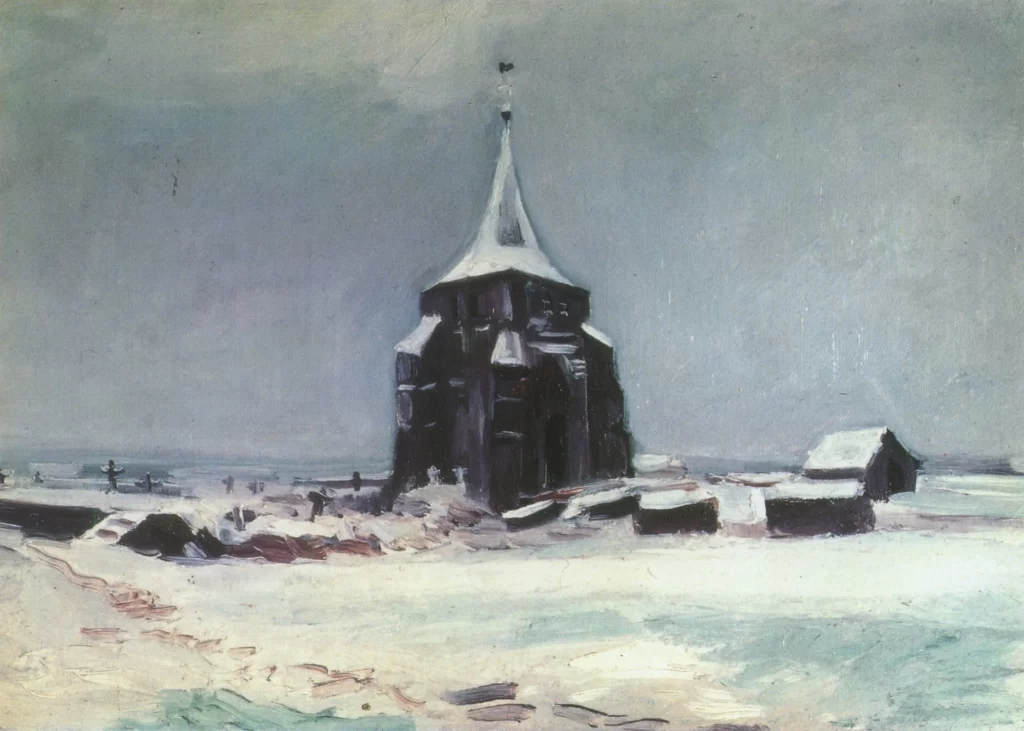 The Old Cemetery Tower at Nuenen in the Snow Van Gogh