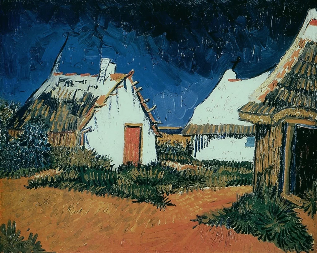 Three White Cottages in Saintes-Maries Van Gogh