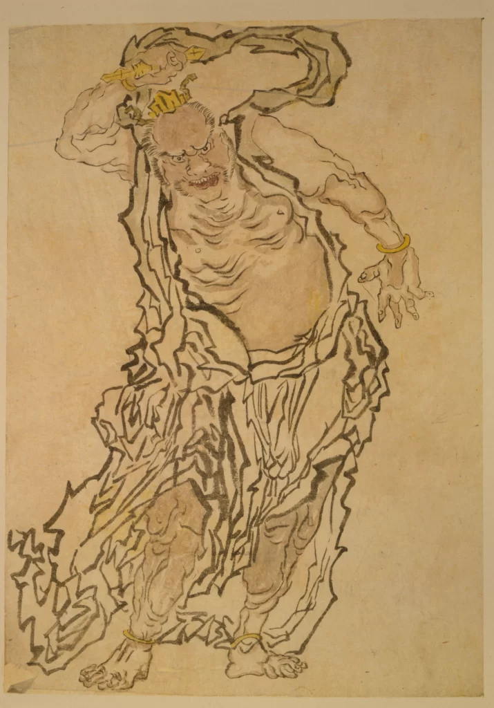 Traditional Art Ink Painting Dynamic Pose Cultural Expression Historical Figure