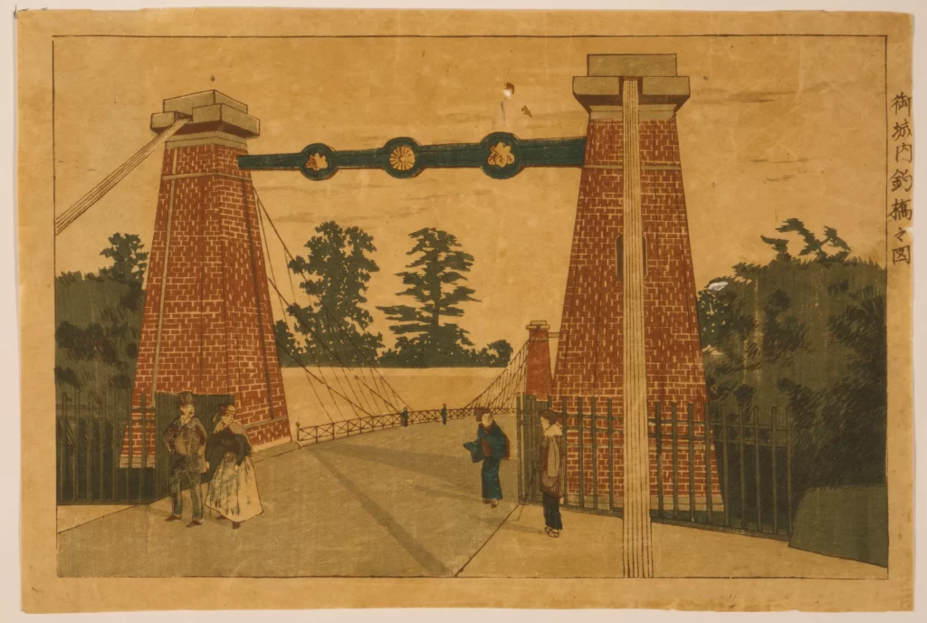 Traditional Bridge People Trees Architecture Cultural