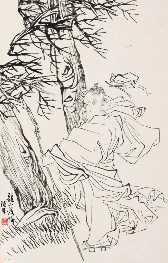 Traditional Chinese ink painting figure Ren Bonian