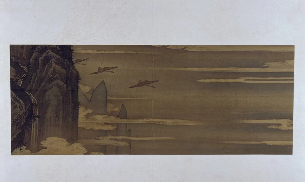 Traditional Chinese landscape painting mountains