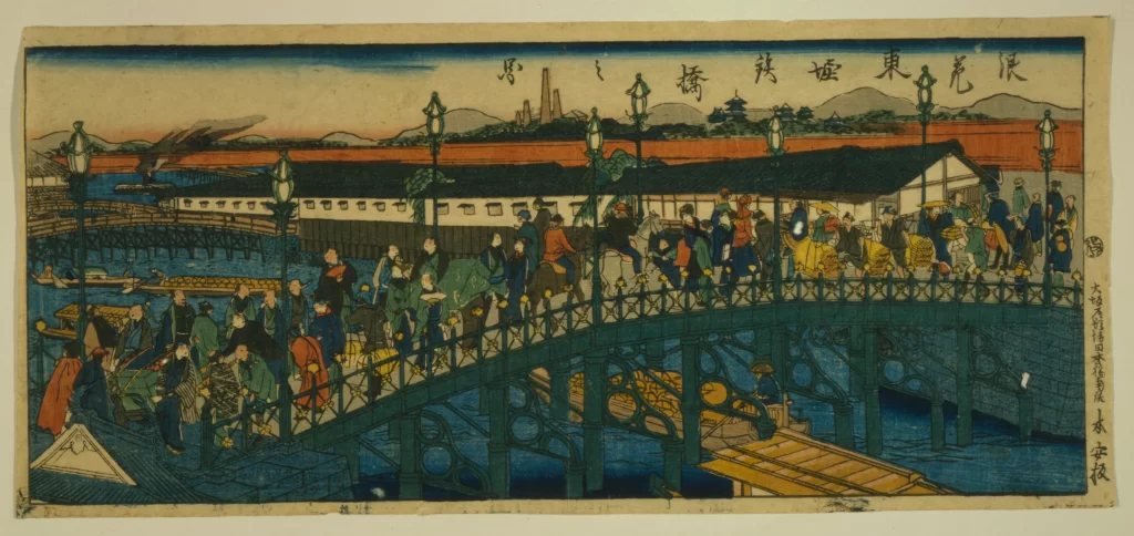 Traditional Japan Bridge River People Architecture Landscape
