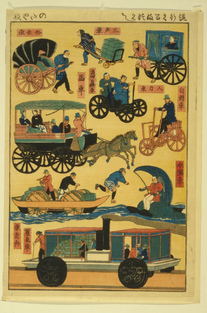 Traditional Japan Transportation Woodblock Print