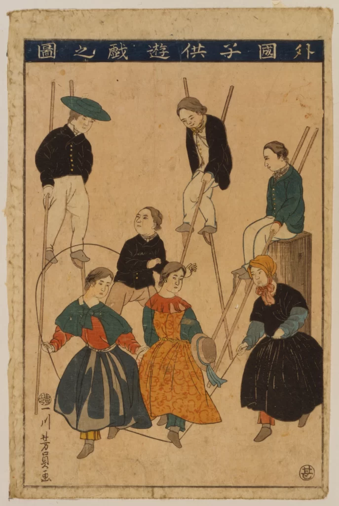 Traditional Japanese Art Historical Costume Cultural Depiction Woodblock Print Historical Scene