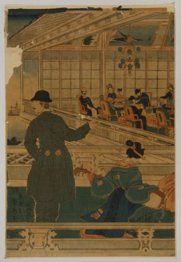 Traditional Japanese Art Historical Scene Cultural Depiction Ukiyo-e Indoor Gathering