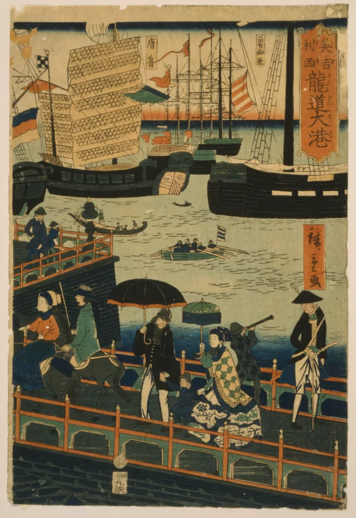 Traditional Japanese Art Historical Scene Edo Period Cultural Depiction Woodblock Print
