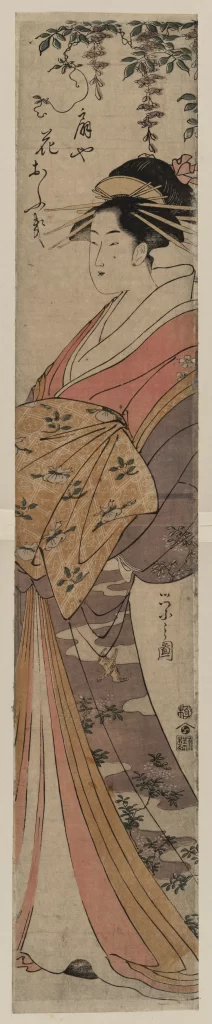 Traditional Japanese Art Kimono Elegant Nature Calligraphy Ukiyo-E