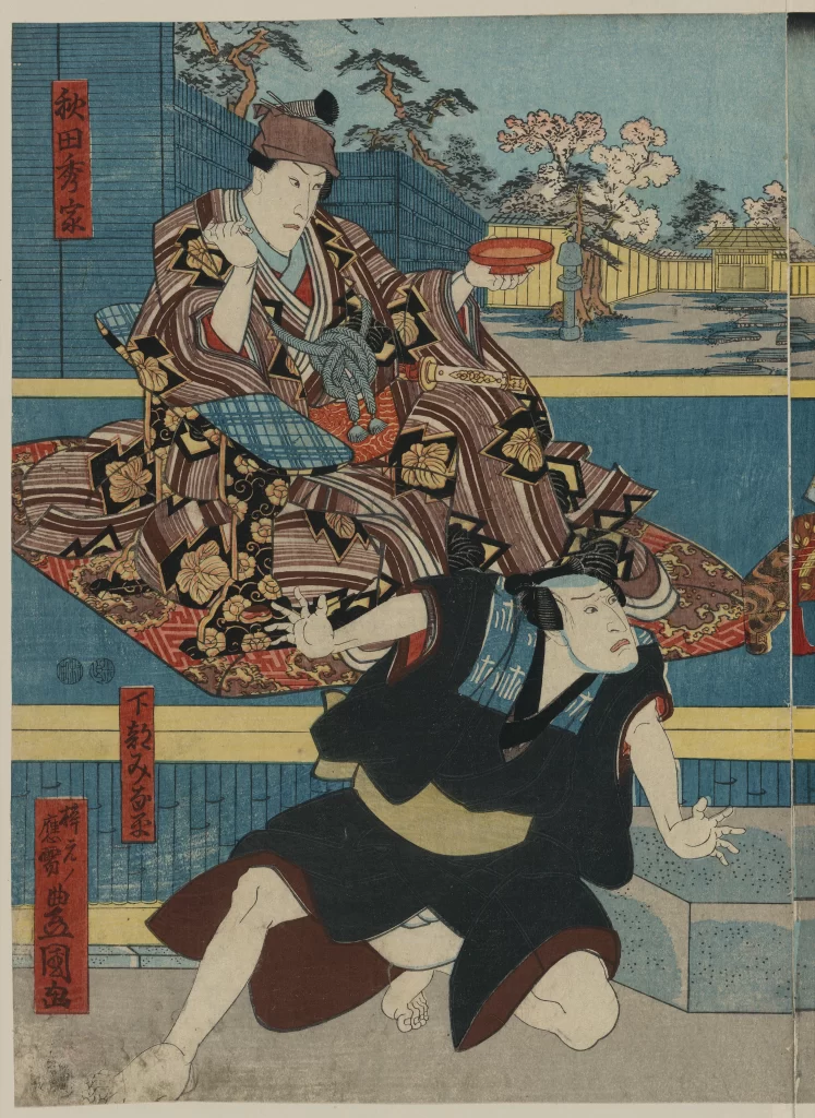 Traditional Japanese Art Sumo Wrestler Richly Colored Historical Scene Cultural Depiction