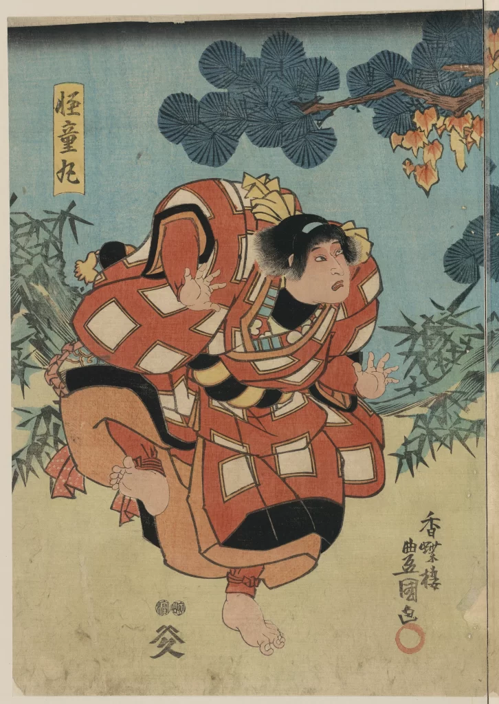 Traditional Japanese Art Sumo Wrestler Vibrant Colors Dynamic Pose Cultural Heritage