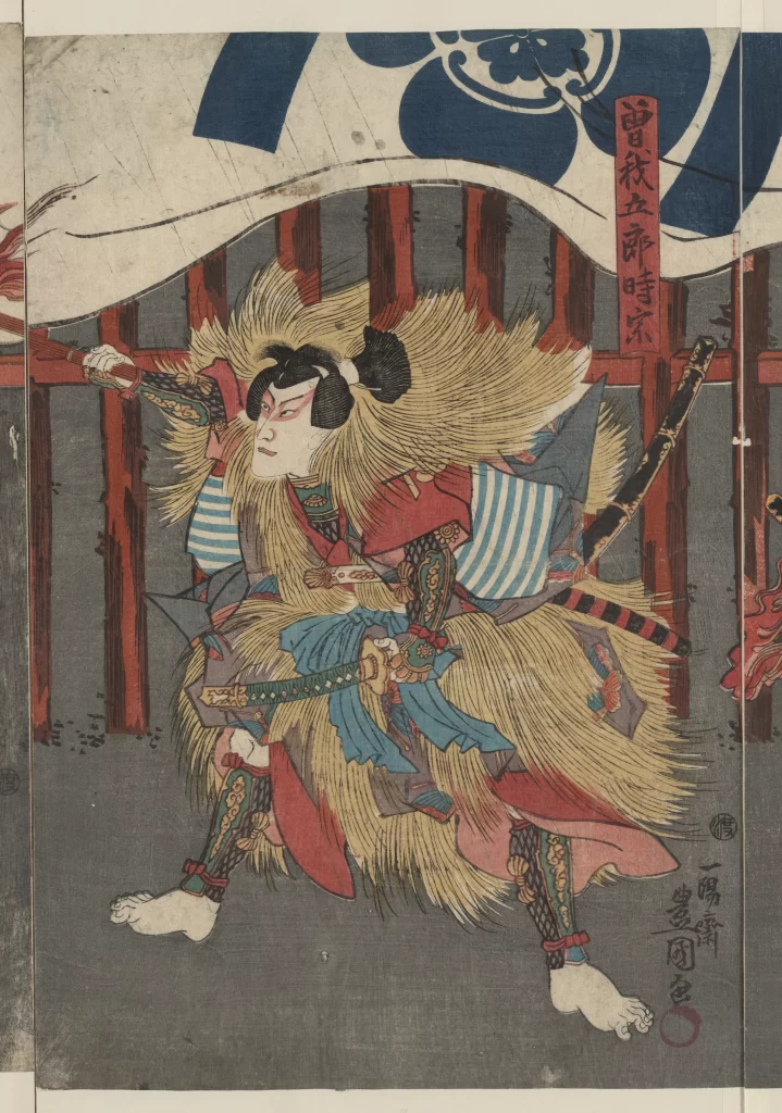 Traditional Japanese Art Sumo Wrestler Vibrant Colors Dynamic Pose Cultural Heritage