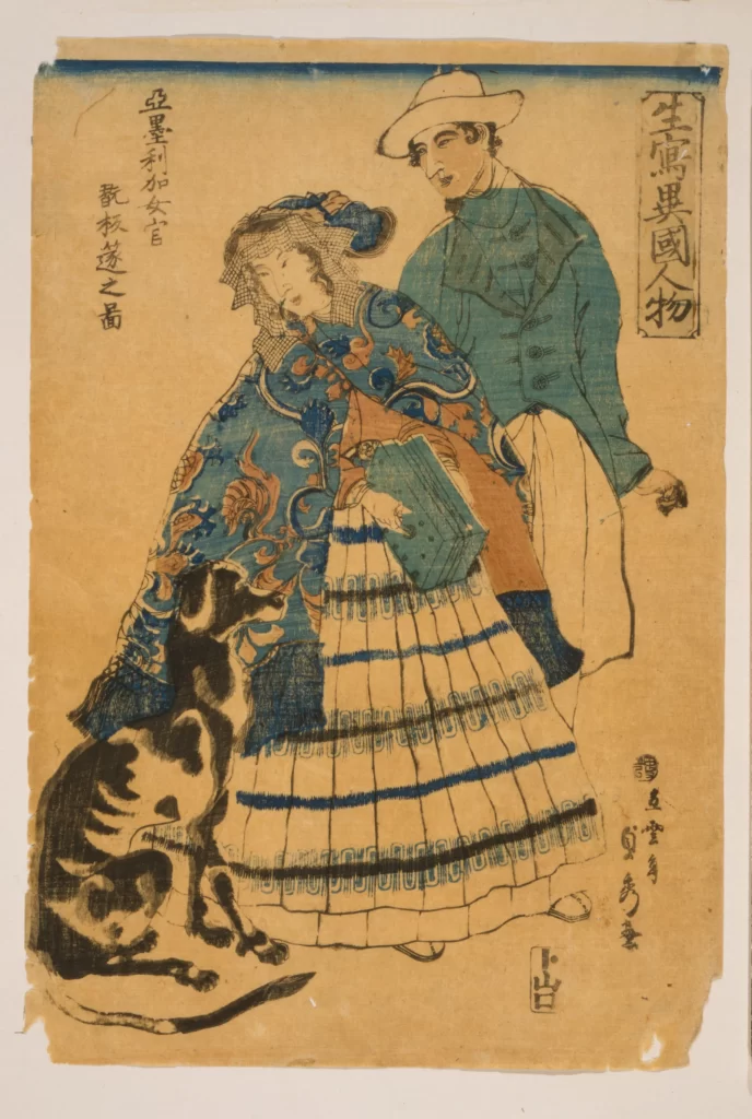 Traditional Japanese Art Ukiyo-e Historical Costume Cultural Depiction Woodblock Print