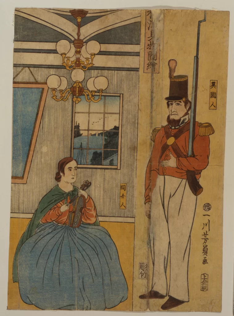 Traditional Japanese Art Ukiyo-e Historical Figures Cultural Depiction Military Uniform