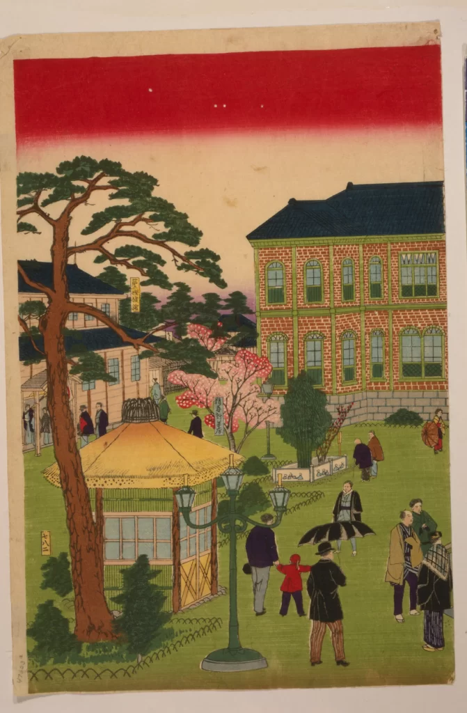 Traditional Japanese Art Ukiyo-e Historical Scene Architecture People Nature