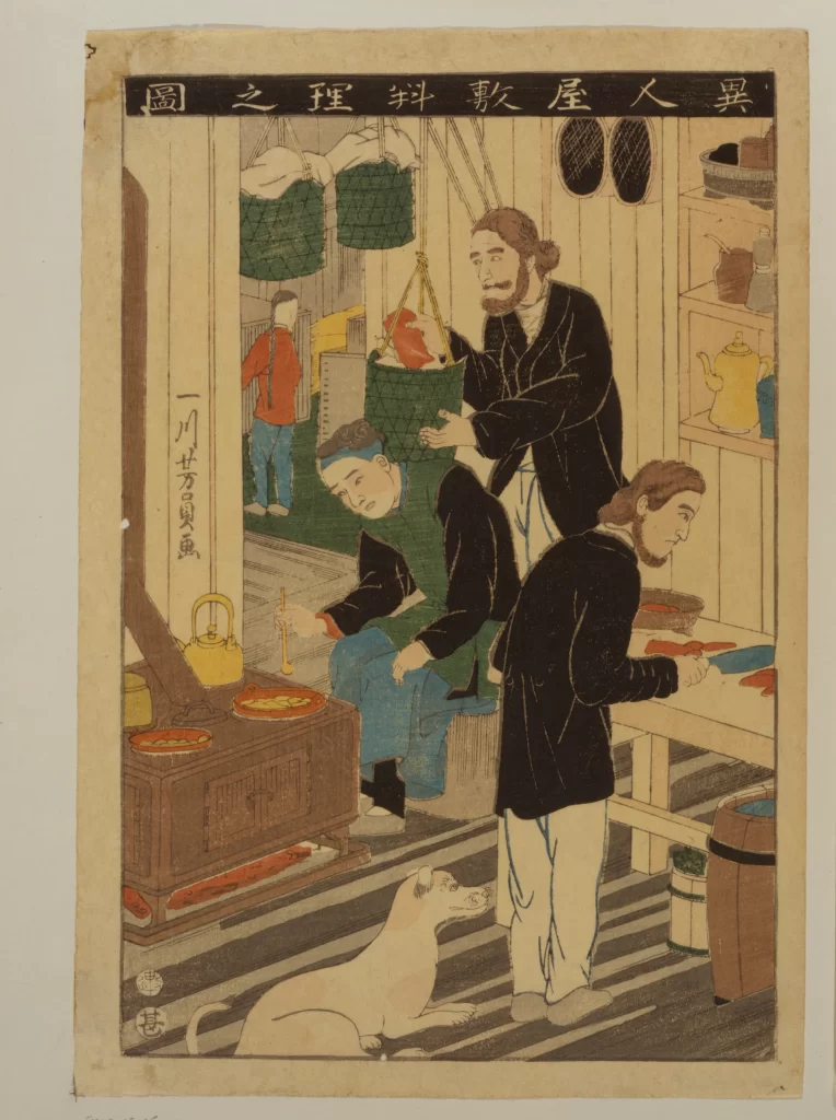 Traditional Japanese Art Ukiyo-e Historical Scene Cultural Depiction Daily Life