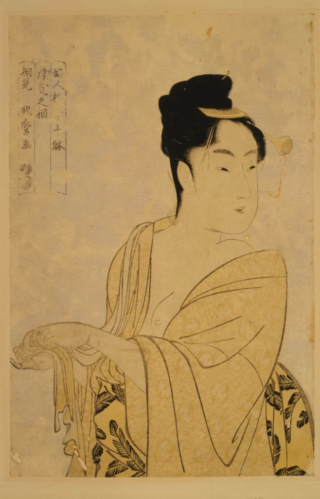 Traditional Japanese Art Ukiyo-e Woman Kimono Hair Ornament