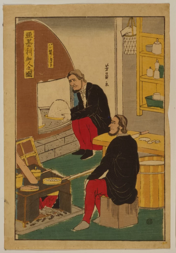 Traditional Japanese Art Woodblock Print Cultural Scene Historical Setting Everyday Life