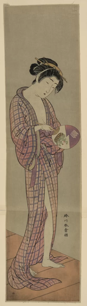 Traditional Japanese Attire Soft Pastel Colors Delicate Brushwork Cultural Art Serene Expression
