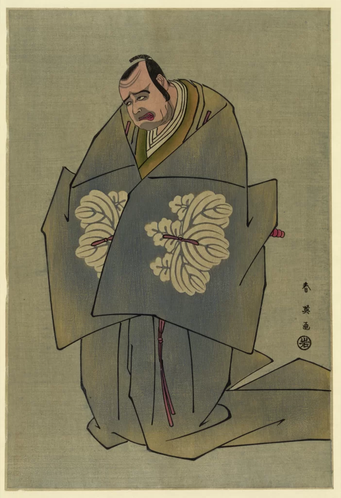 Traditional Japanese Attire Sumo Wrestler Muted Colors Detailed Patterns Cultural Art Style