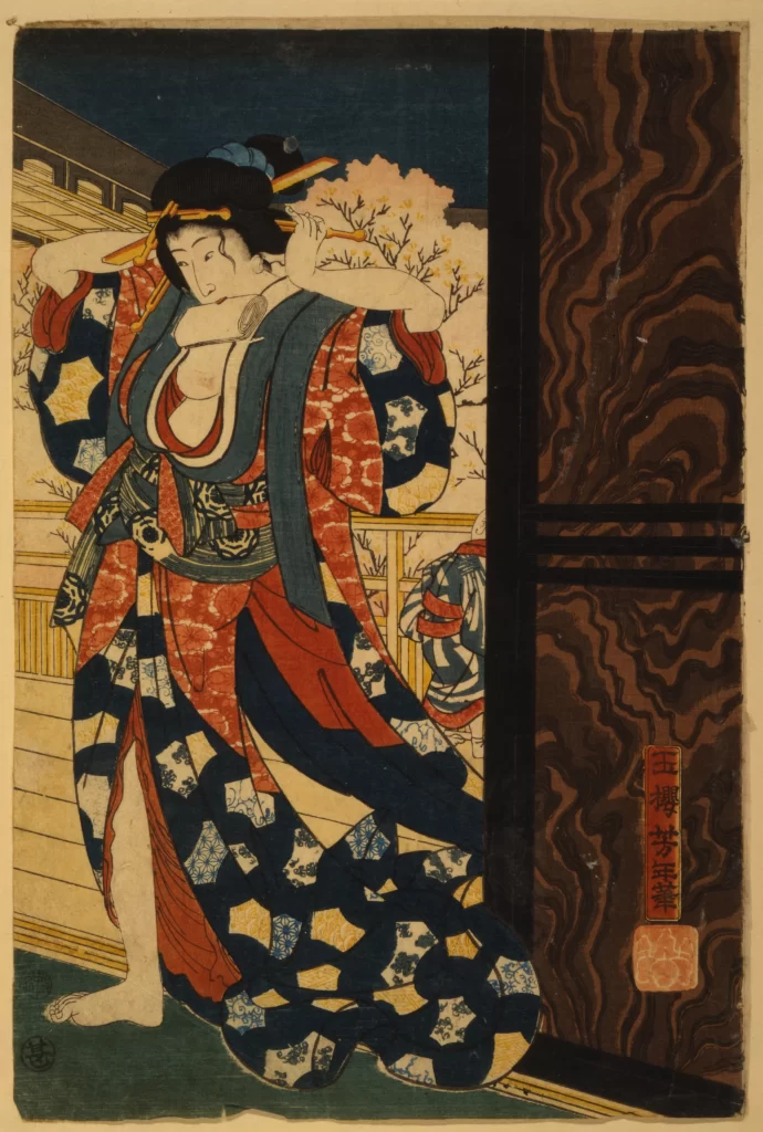 Traditional Japanese Attire Ukiyo-e Art Cultural Heritage Historical Costume Intricate Patterns