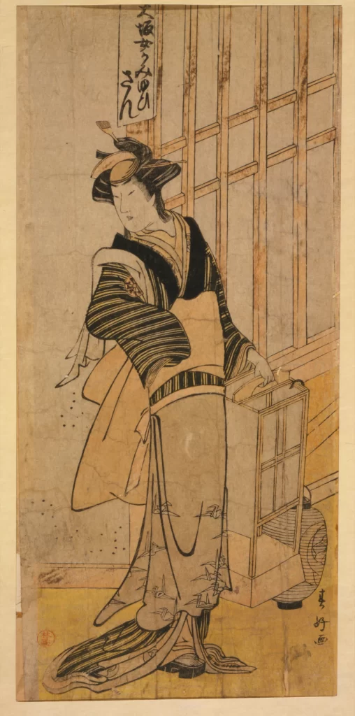 Traditional Japanese Attire Ukiyo-e Art Lantern Wooden Architecture Cultural Heritage