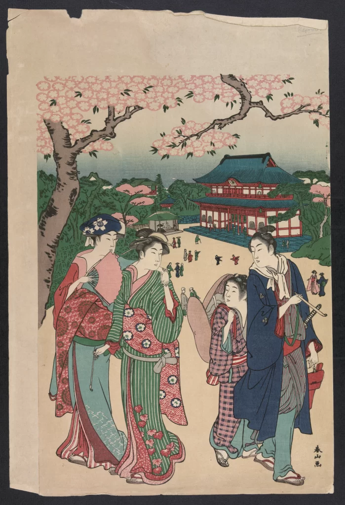 Traditional Japanese Colorful Ukiyo-e Historical Cultural Scenic