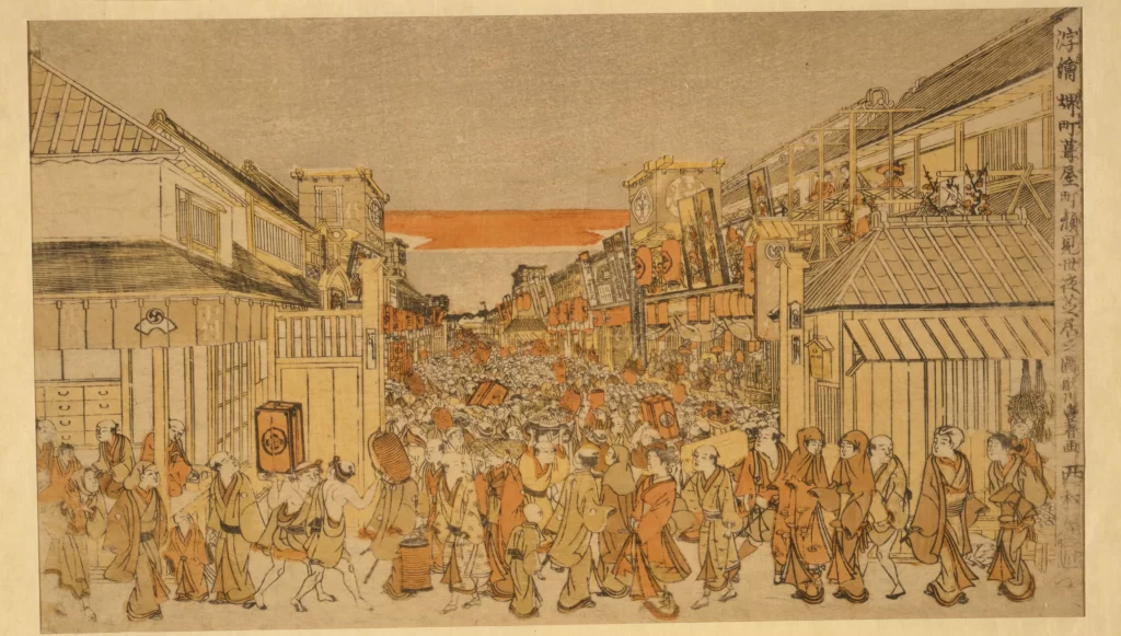Traditional Japanese Festival Crowd Architecture Cultural
