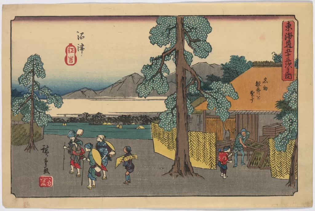 Traditional Japanese Landscape Serene Nature Travelers Architecture Cultural Scene
