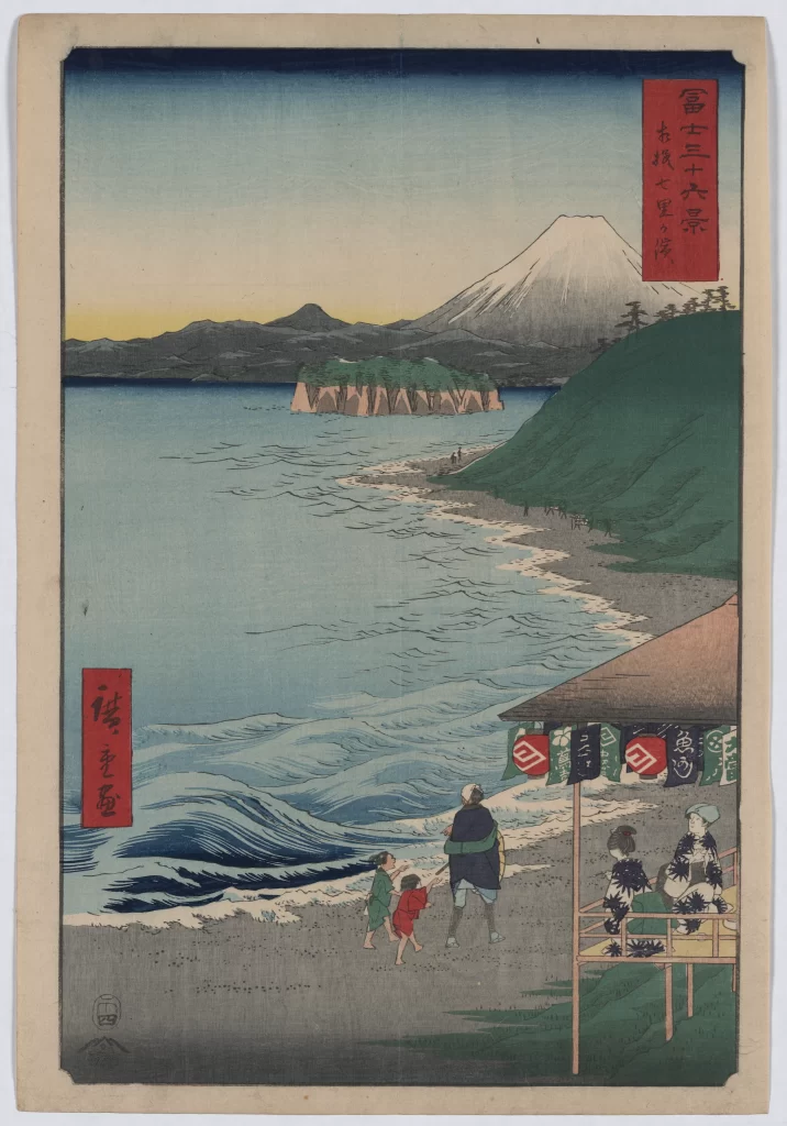 Traditional Japanese Landscape Serene Waterscape Mount Fuji Edo Period Ukiyo-e Woodblock Print