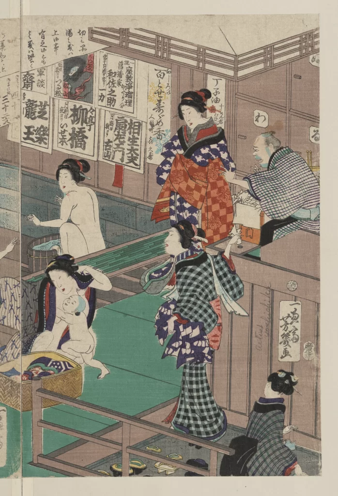 Traditional Japanese Ukiyo-E Women Colorful Indoor Scene Daily Life
