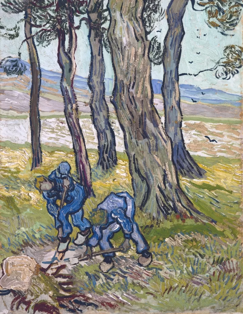 Two Diggers Among Trees Van Gogh
