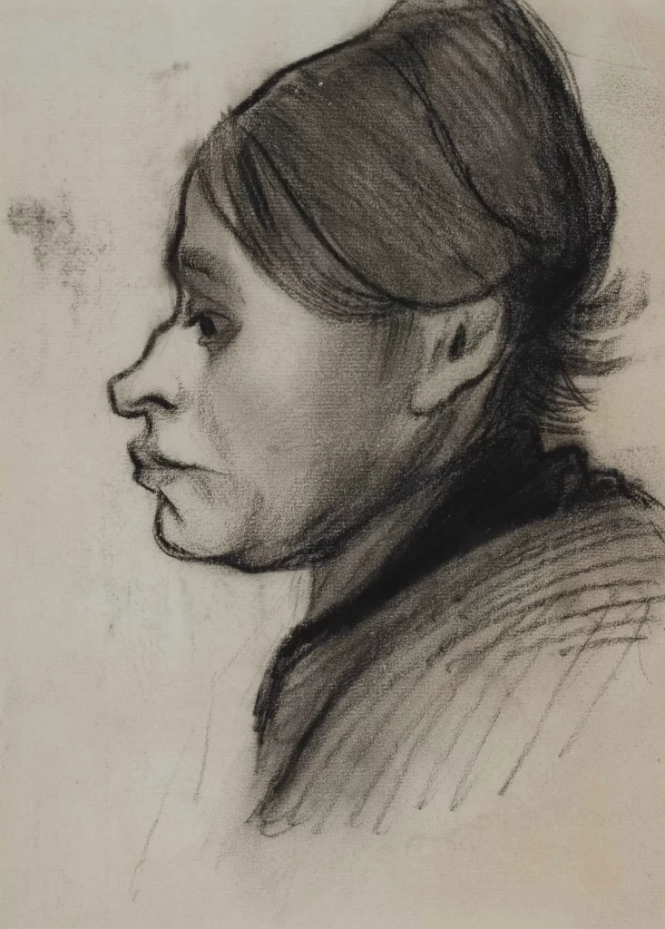 Woman Profile Hair Dark Clothing Van Gogh