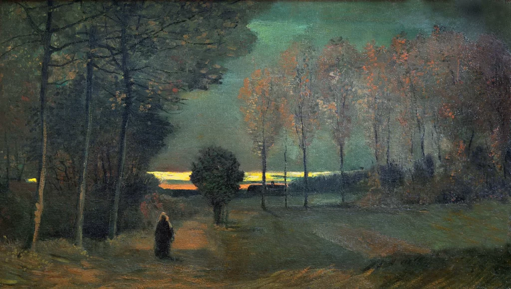Path Trees Sunset Autumn Van Gogh