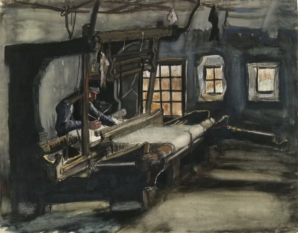 Weaver Loom Interior Light Shadows Van Gogh