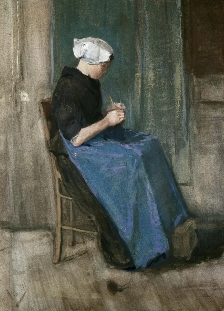 Woman Chair Blue Dress Van Gogh
