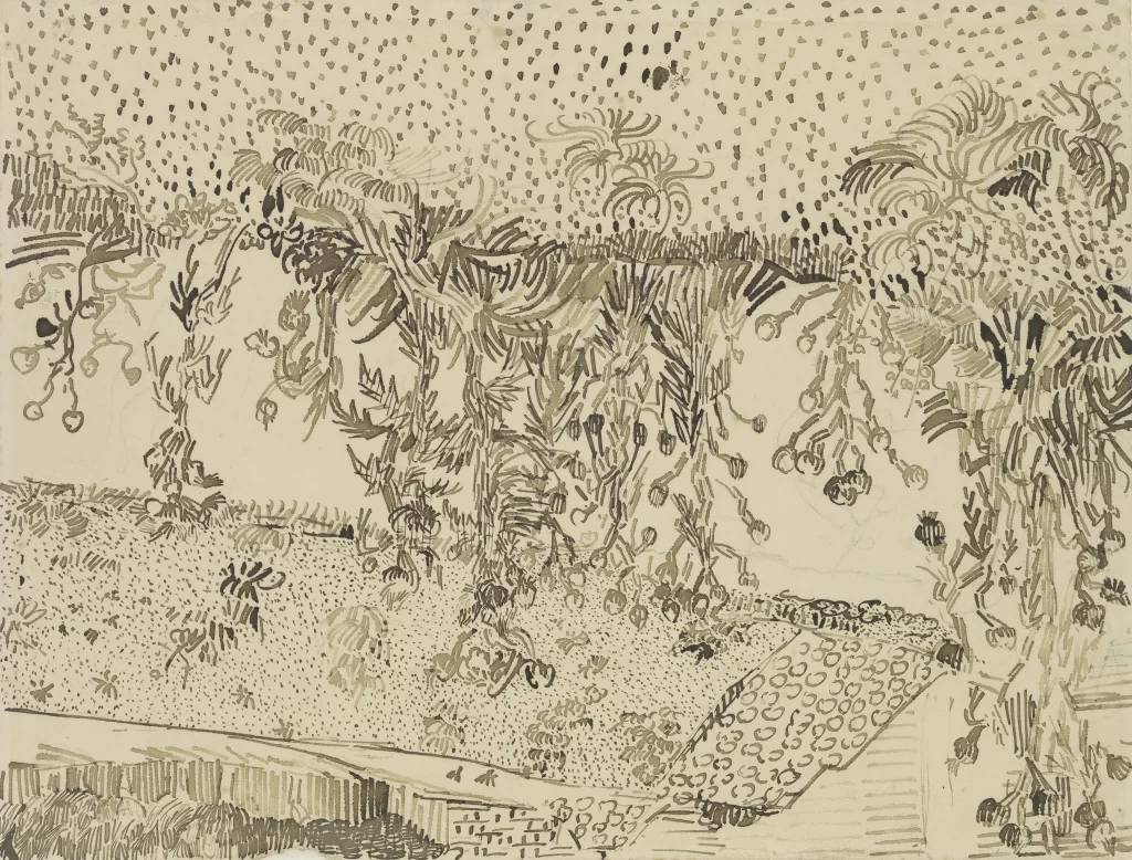 Orchard Trees Pathway Patterned Ground Van Gogh
