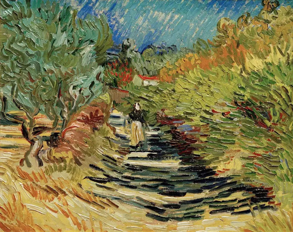 A Road at Saint-Remy with Female Figure Van Gogh