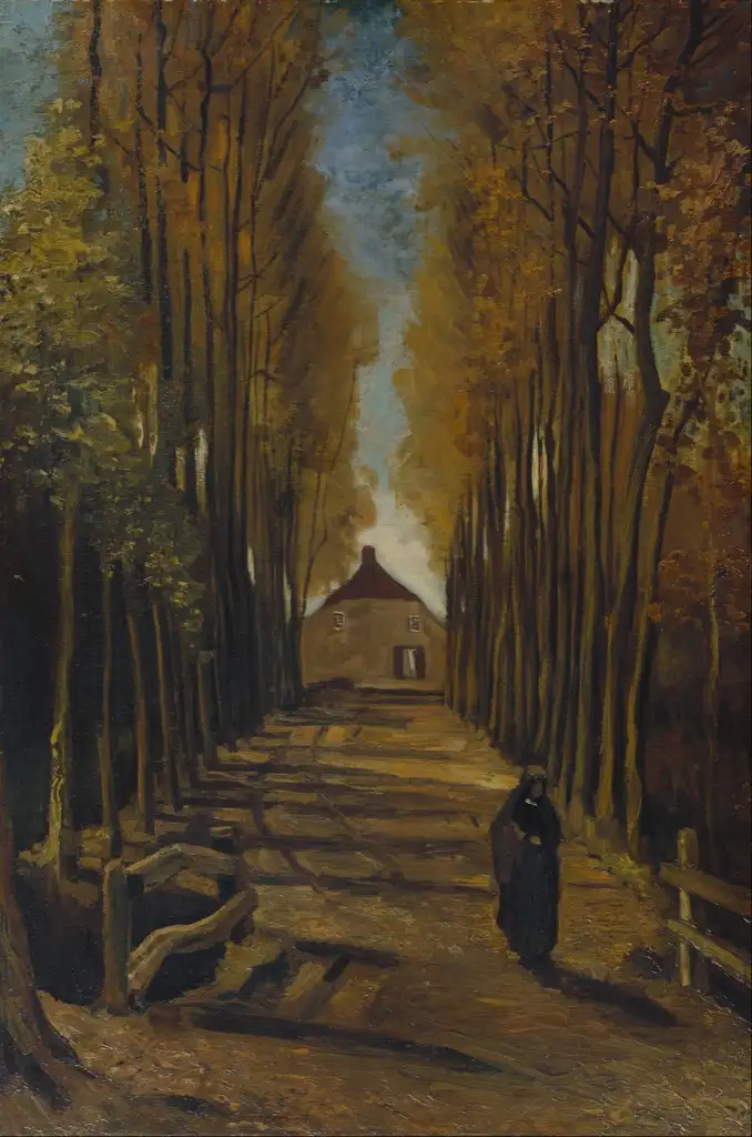 Avenue of poplars in autumn October 1884 Van Gogh