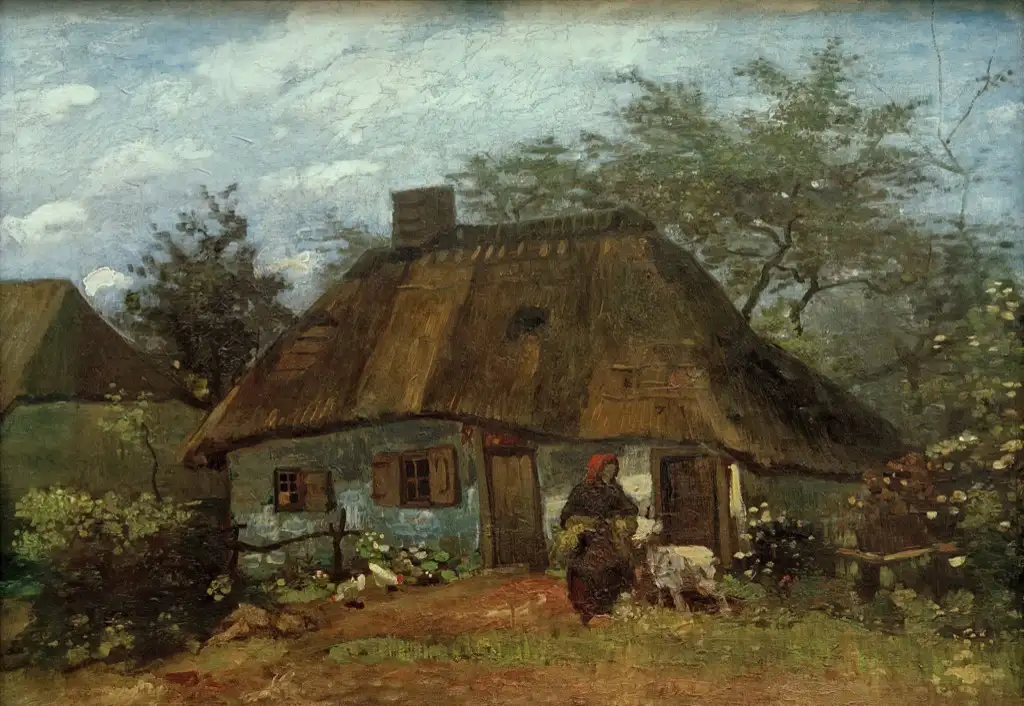 Cottage and Woman with Goat Van Gogh