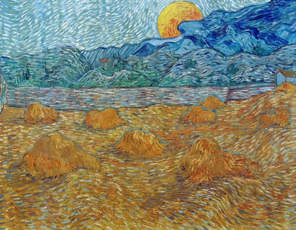 Evening Landscape with Rising Moon Van Gogh