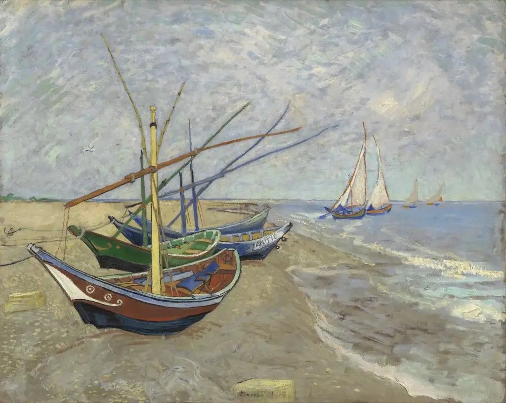 Fishing Boats on the Beach at Les Saintes-Maries Van Gogh