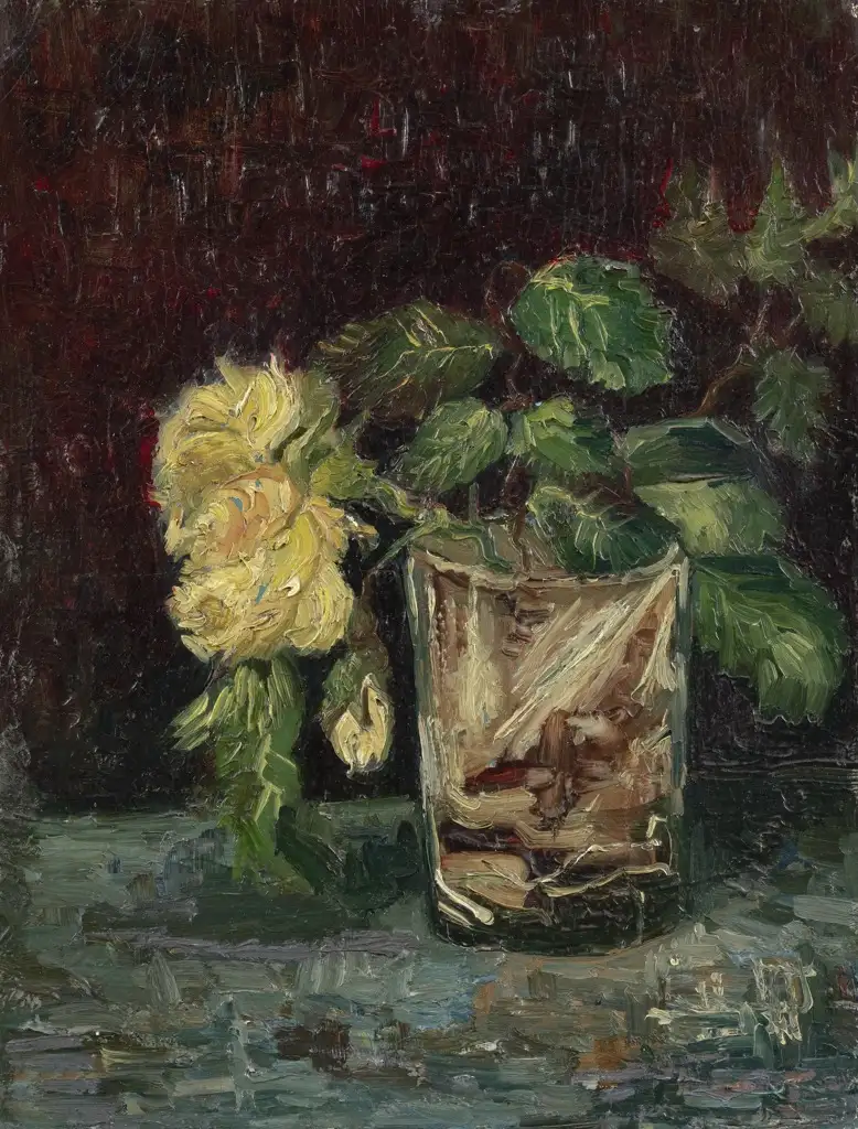 Glass with Roses Van Gogh