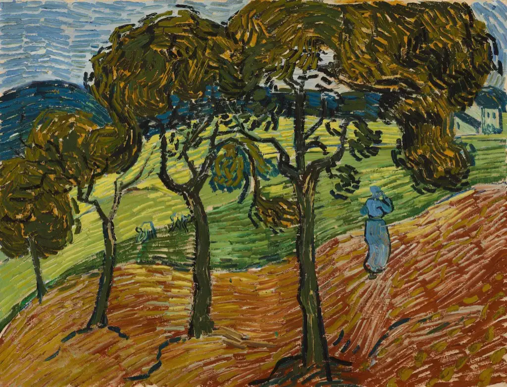 Landscape with Trees and Figures Van Gogh