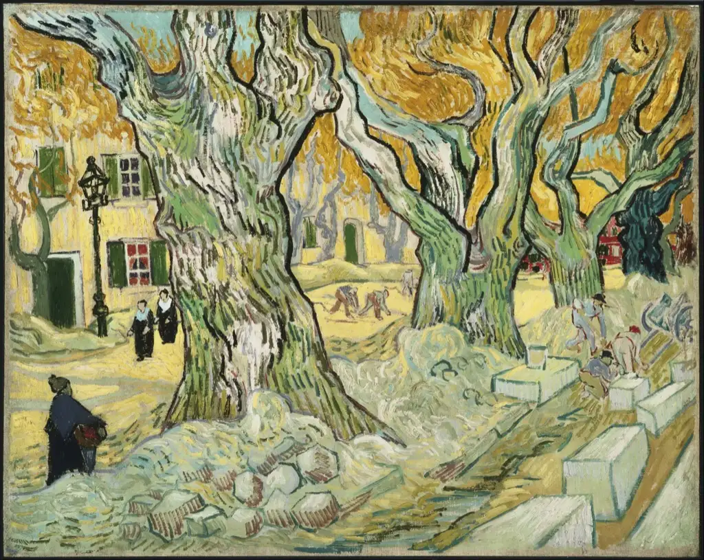 Large Plane Trees The Road Menders2 Van Gogh