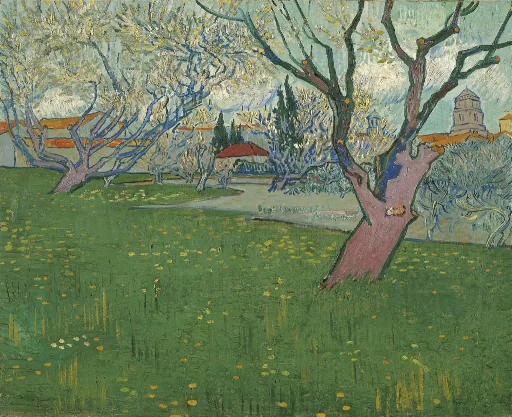 Orchards in blossom view of Arles April 1889 Van Gogh